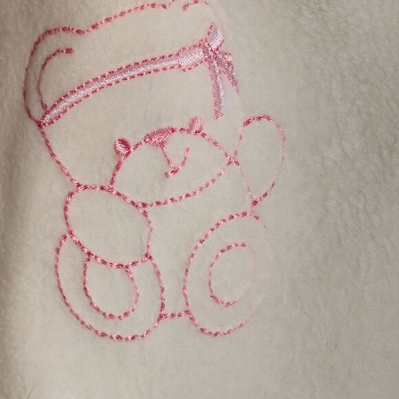 NWT Baby Mon Petit fleece button front hooded off white one piece outfit S 6-9M - Picture 4 of 11